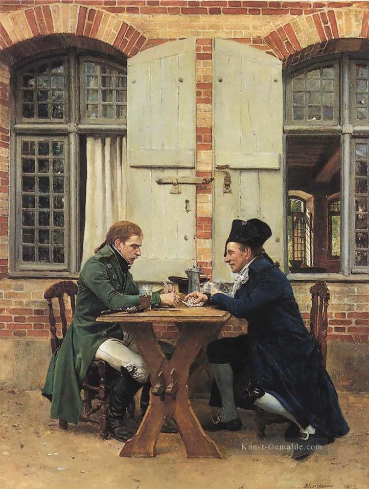 Die Kartenspieler 1872 klassizistische Ernest Meissonier Ölgemälde